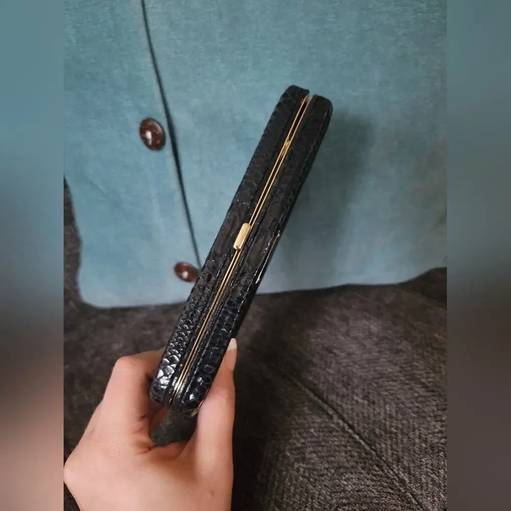 **EUC** Michael Kors black snakeskin embossed wallet